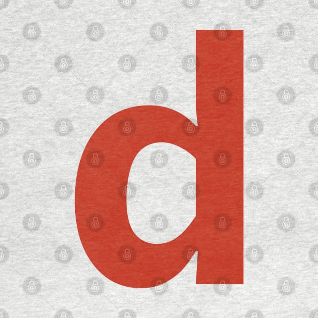 Letter d in Red Text Minimal Typography by ellenhenryart
